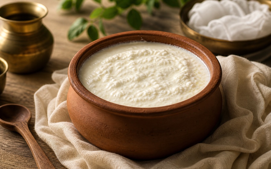 Traditional curd preparation